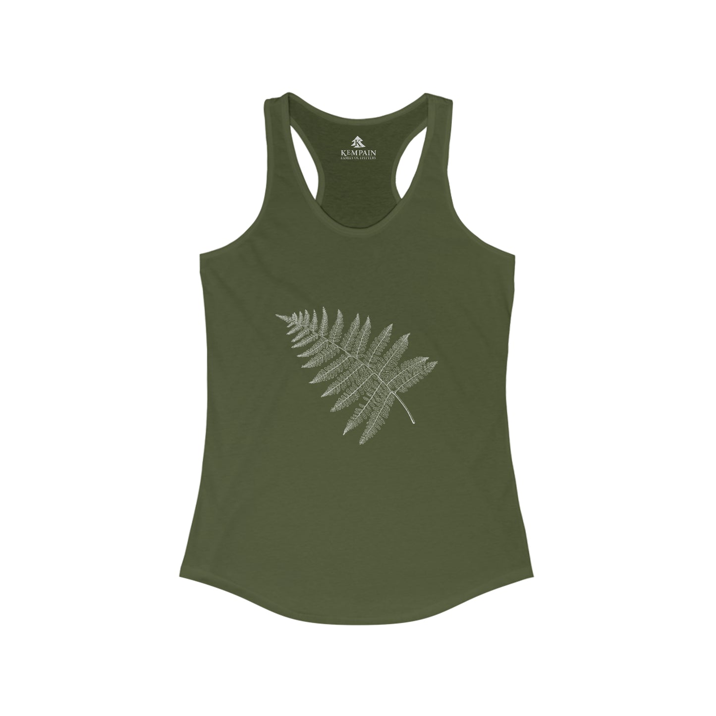 🌿 Fern Leaf Graphic Racerback Tank Top