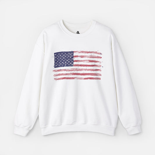 🇺🇸 American Flag Graphic - Adult Crewneck Sweatshirt