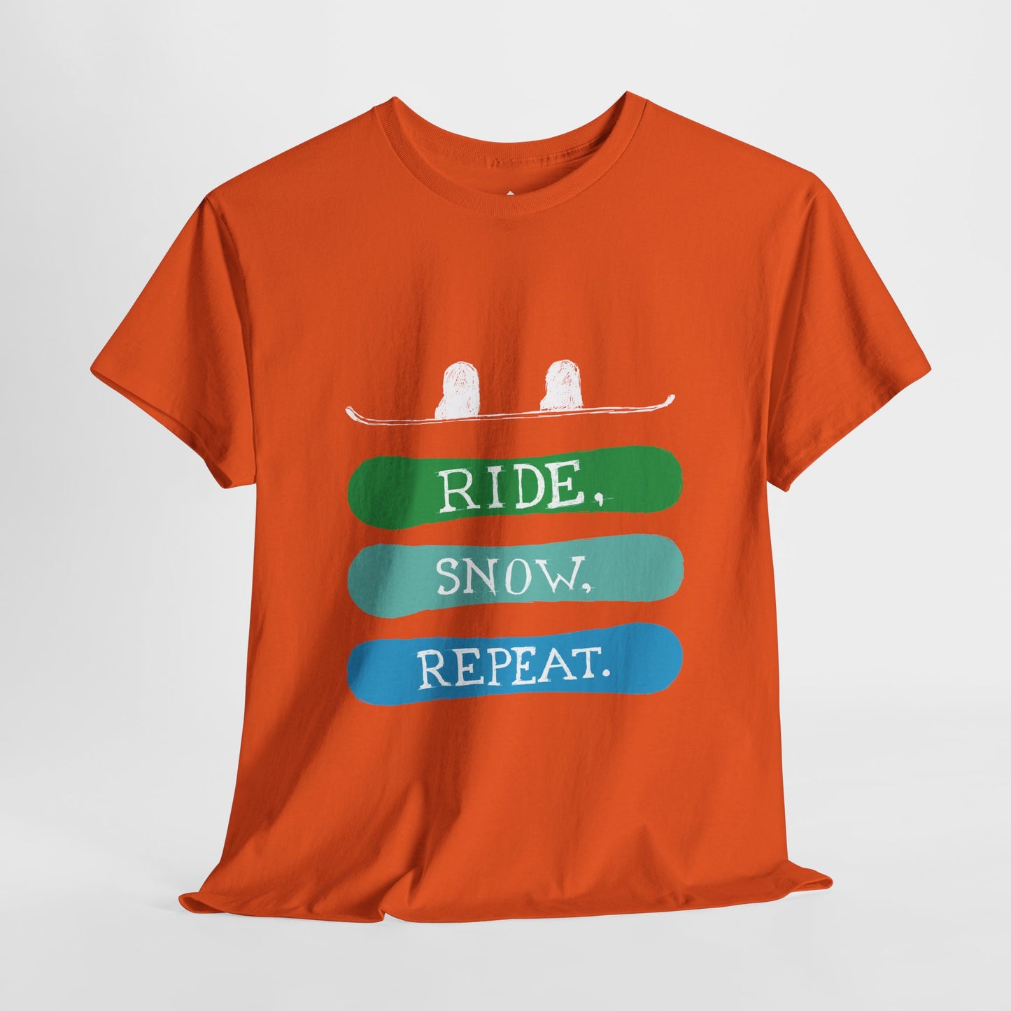 Snowboarder Unisex Tee, Ride Snow Repeat Shirt, Winter Sports Gift, Mountain Lover Graphic T-Shirt, Snowboarding Apparel, Skiing Tee Shirt,