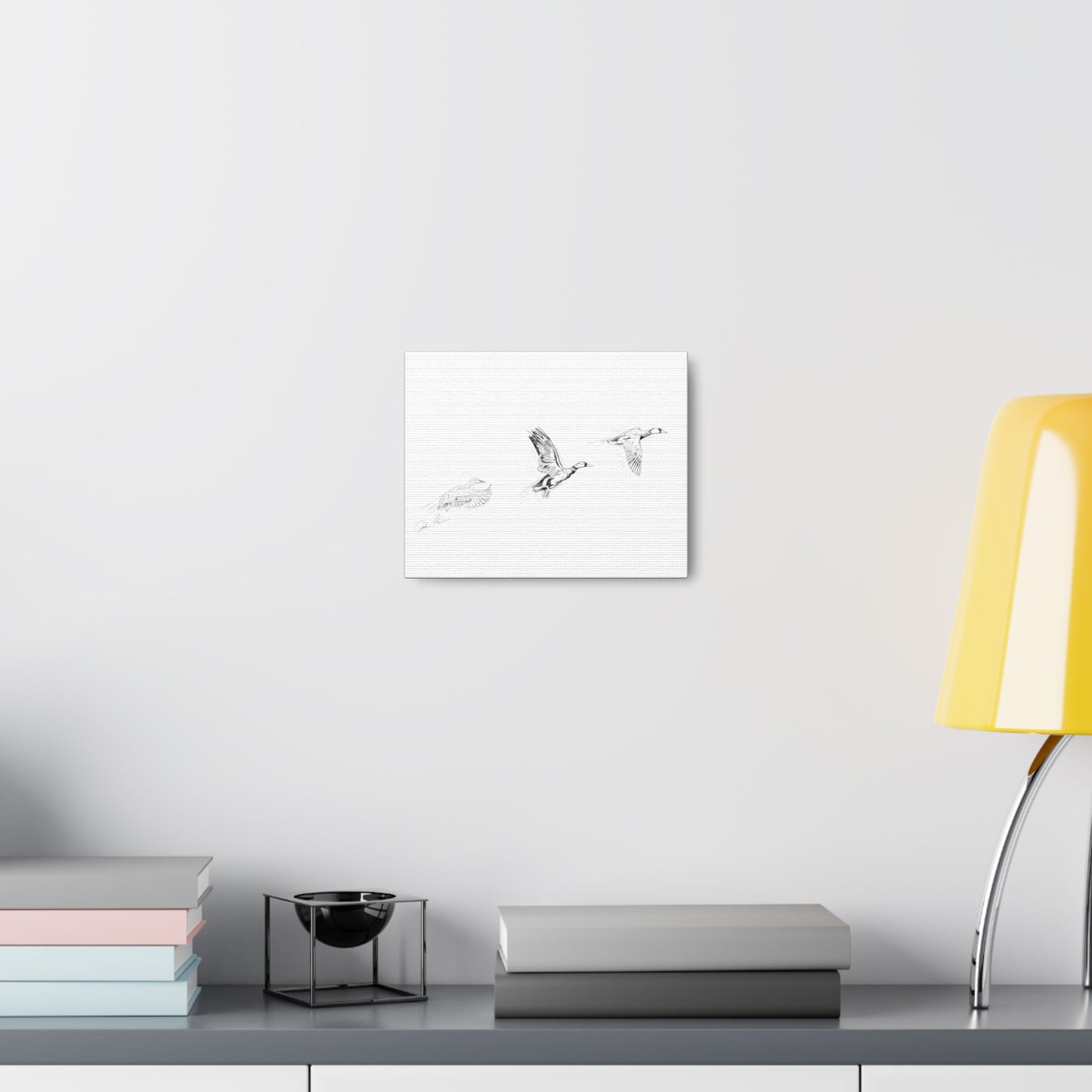 Flying Ducks Illustration - Canvas Gallery Wrap