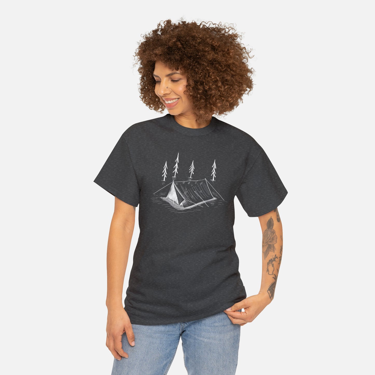 ⛺ Camping Tent Graphic T-Shirt — Heavy Cotton 🌲