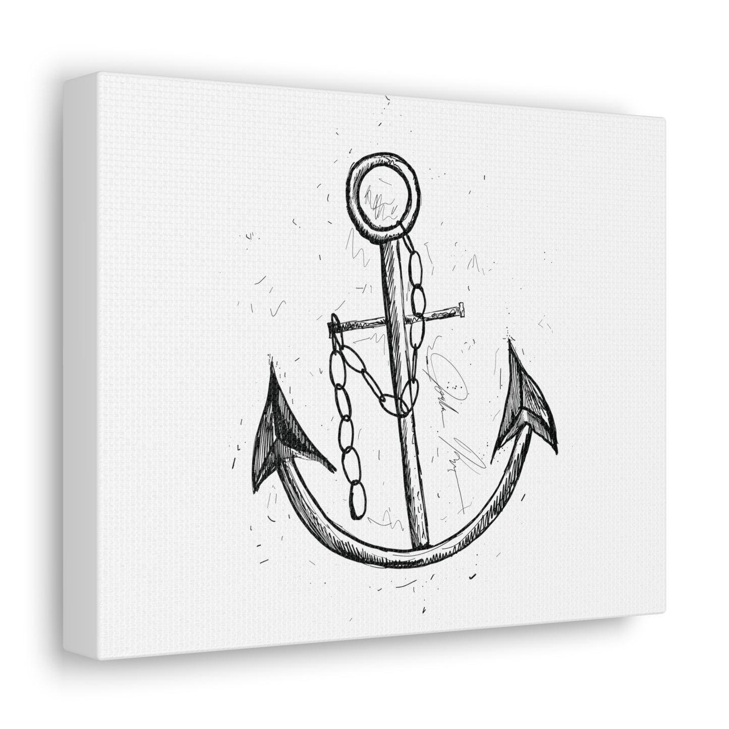 Ship Anchor Illustration - Canvas Gallery Wrap