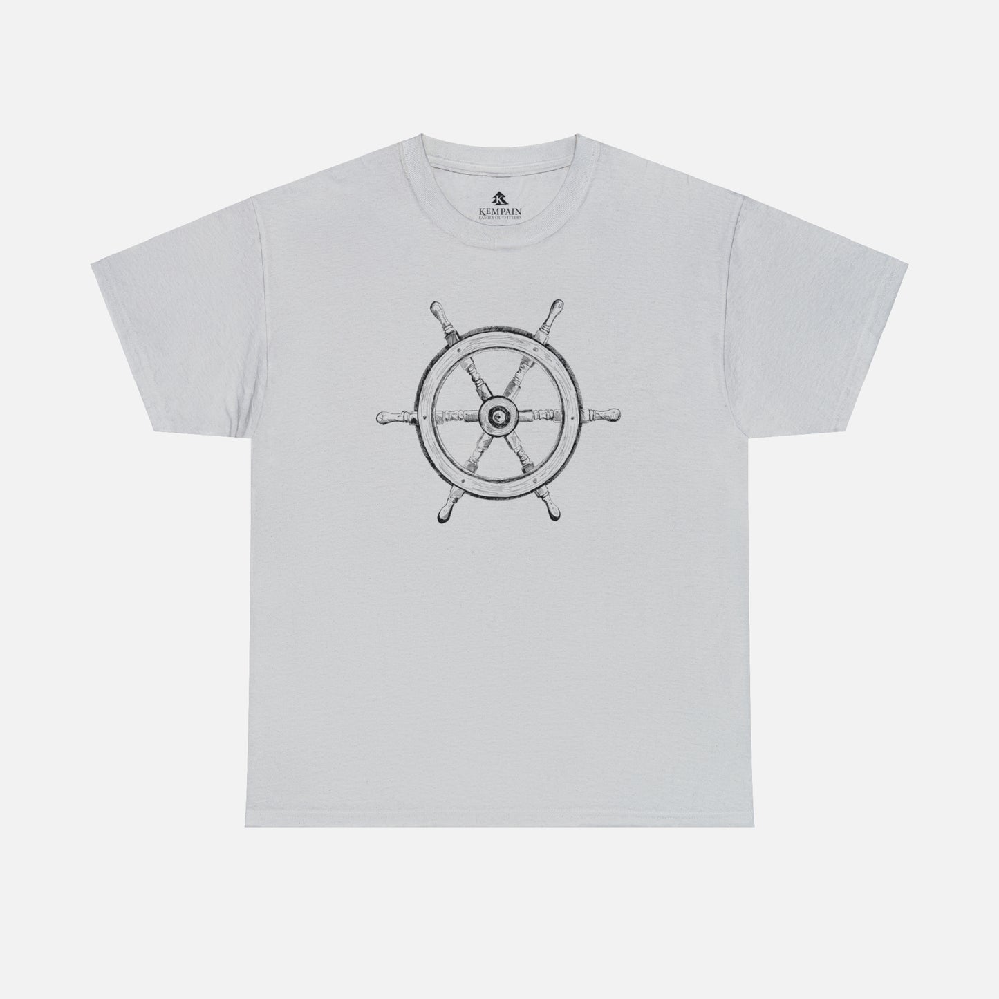 🌊 Ship Wheel Graphic T-Shirt — Heavy Cotton