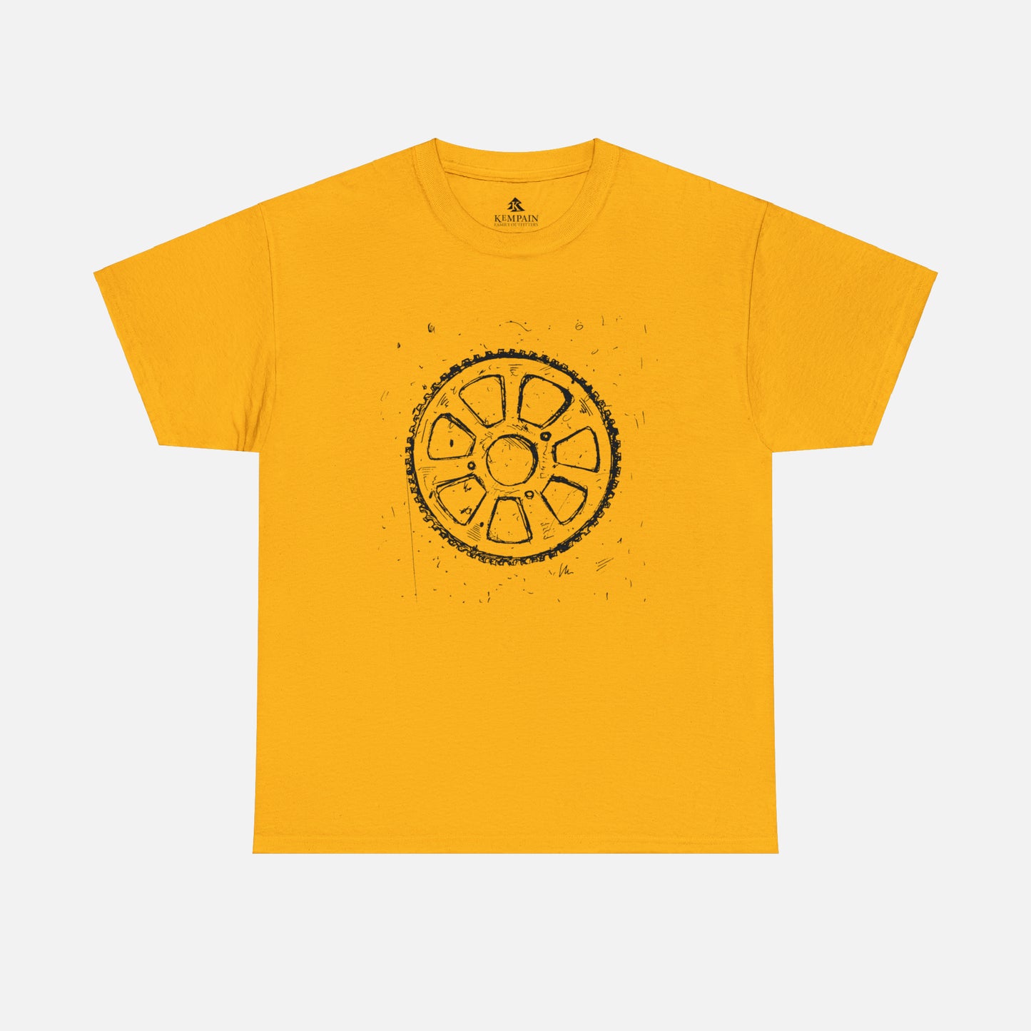 🚴‍♀️ Bicycle Sprocket Graphic T-Shirt — Heavy Cotton