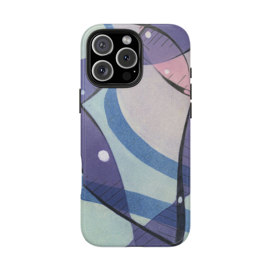 Purple, Pink, Blue Monotype Print Phone Case – Unique, Artistic & Durable Protection