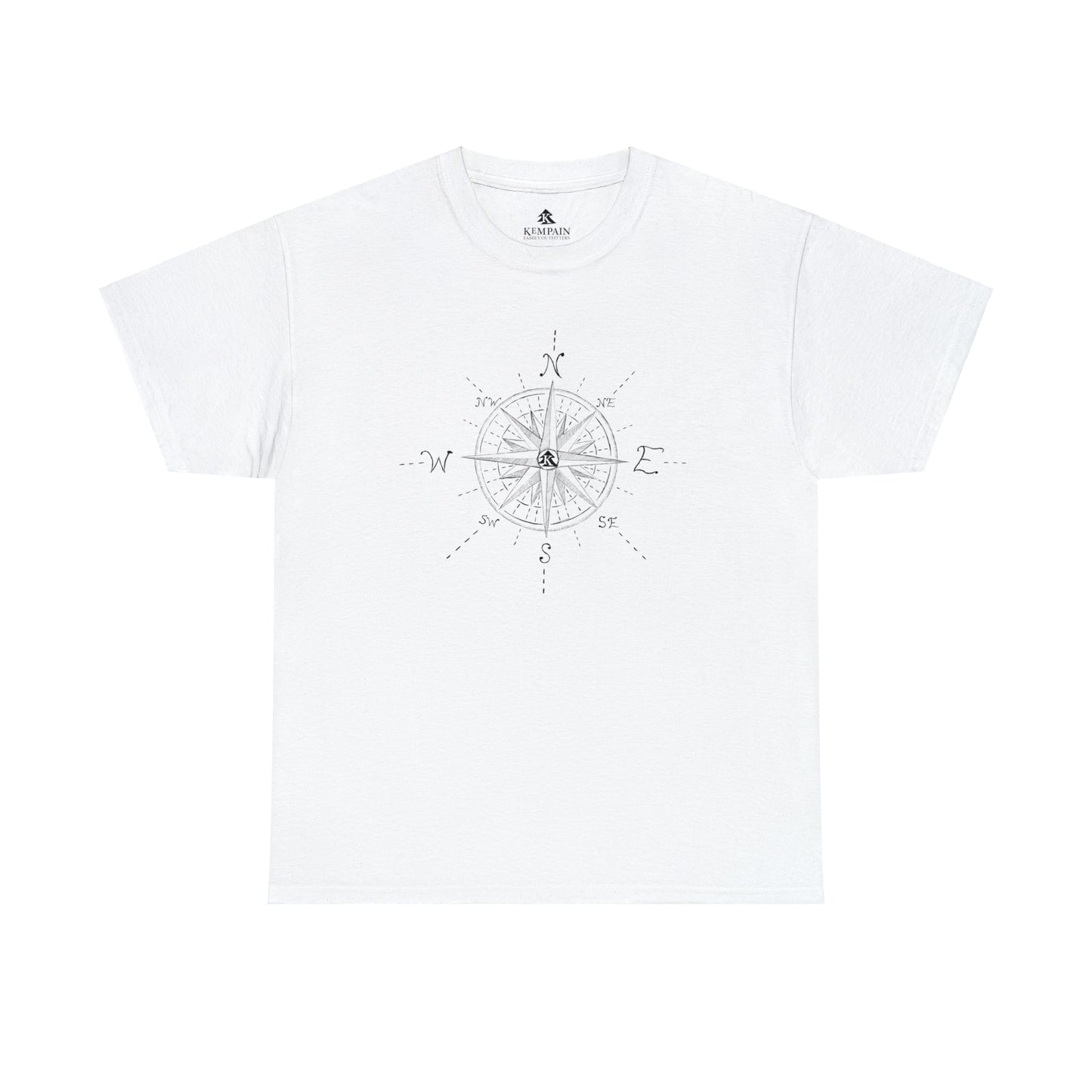 🧭 Compass Rose Graphic T-Shirt — Adult Heavy Cotton