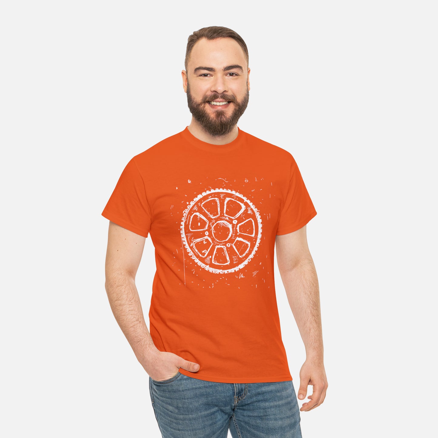 🚴‍♀️ Bicycle Sprocket Graphic T-Shirt — Heavy Cotton