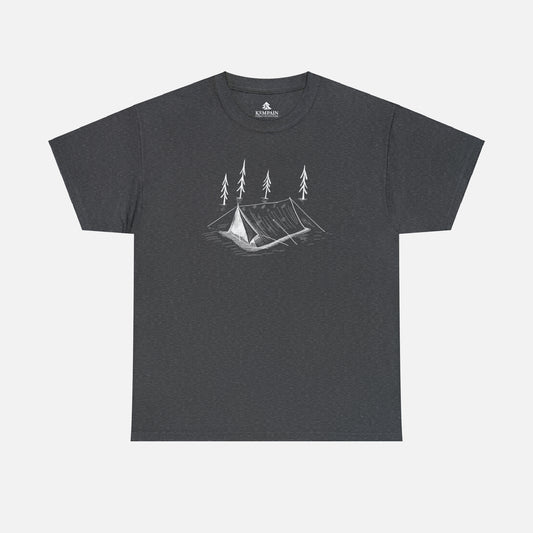 ⛺ Camping Tent Graphic T-Shirt — Heavy Cotton 🌲