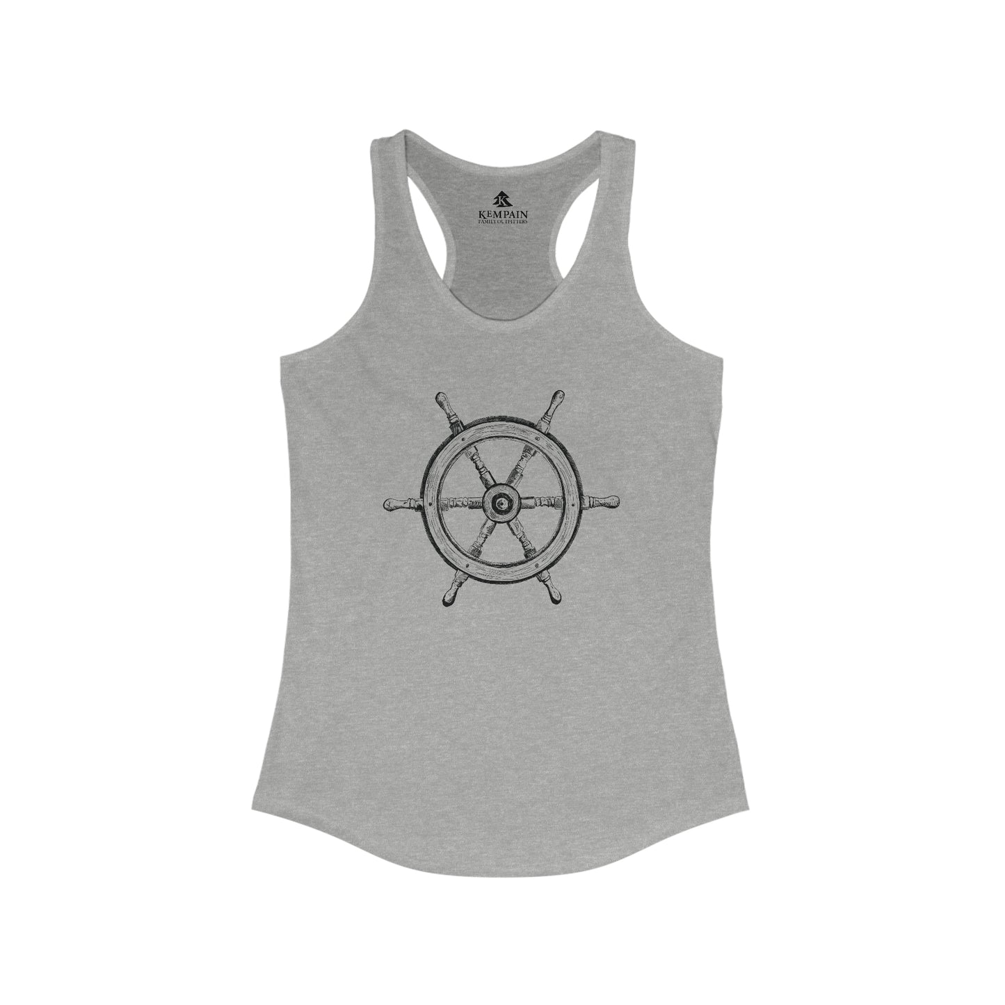 🌊 Ship Wheel Graphic Racerback Tank Top