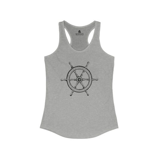 🌊 Ship Wheel Graphic Racerback Tank Top