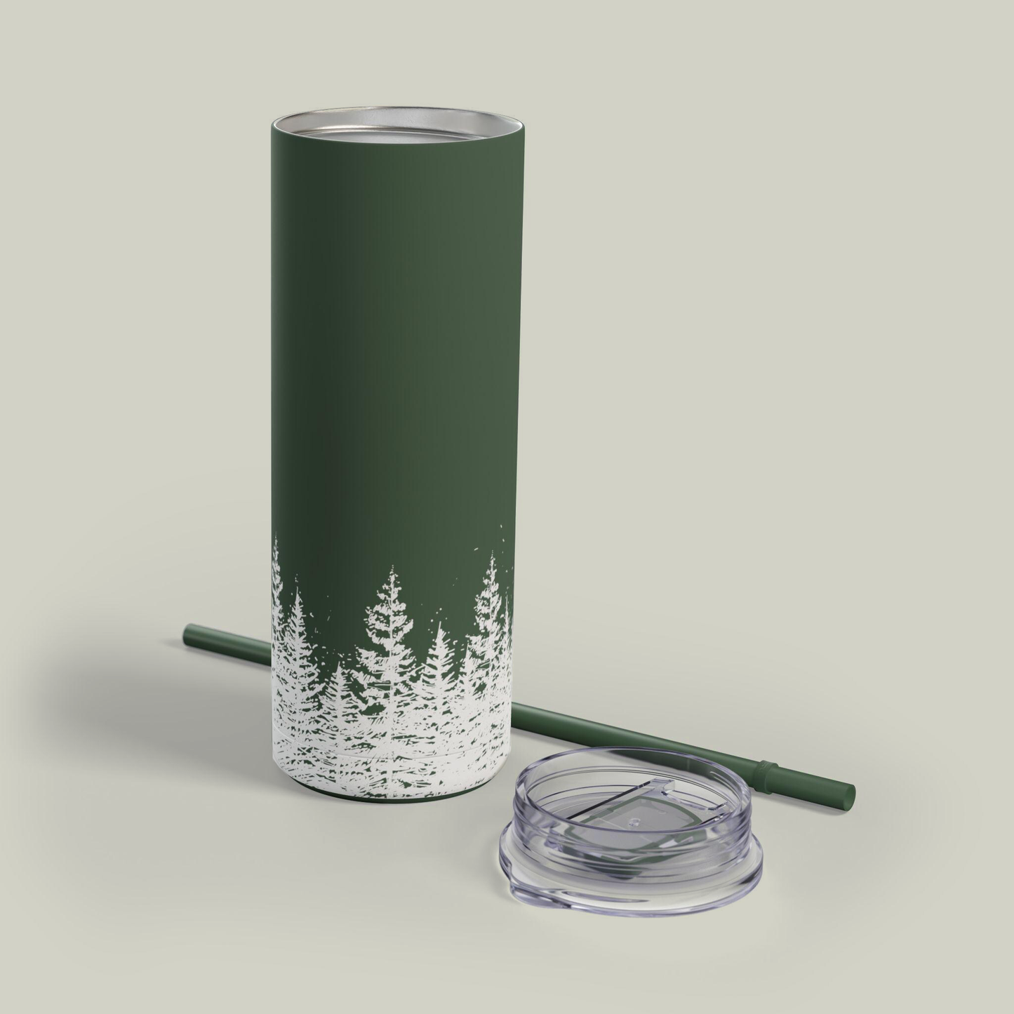 Matte Tumbler, Illustrated Trees Wrap - 20oz, Cup, Travel Mug, Gift, Nature Lover, Coffee Lover, Holiday Gift