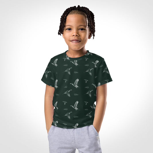 🦆  Flying Duck Graphic Pattern - Toddler Mid-Weight Jersey