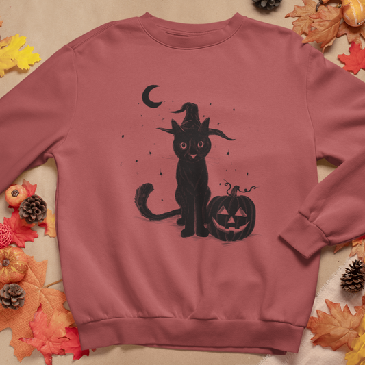 Halloween Cat Crewneck Sweatshirt