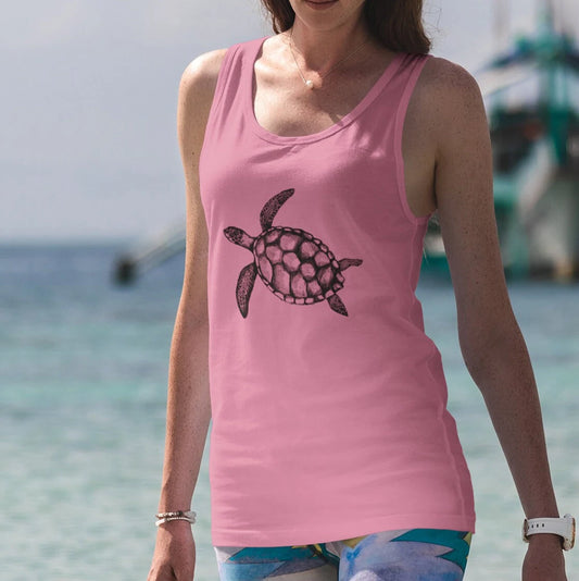 Sea Turtle Graphic Racerback Tank Top